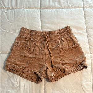 Athleta Rust Brown Drawstring Cargo Shorts